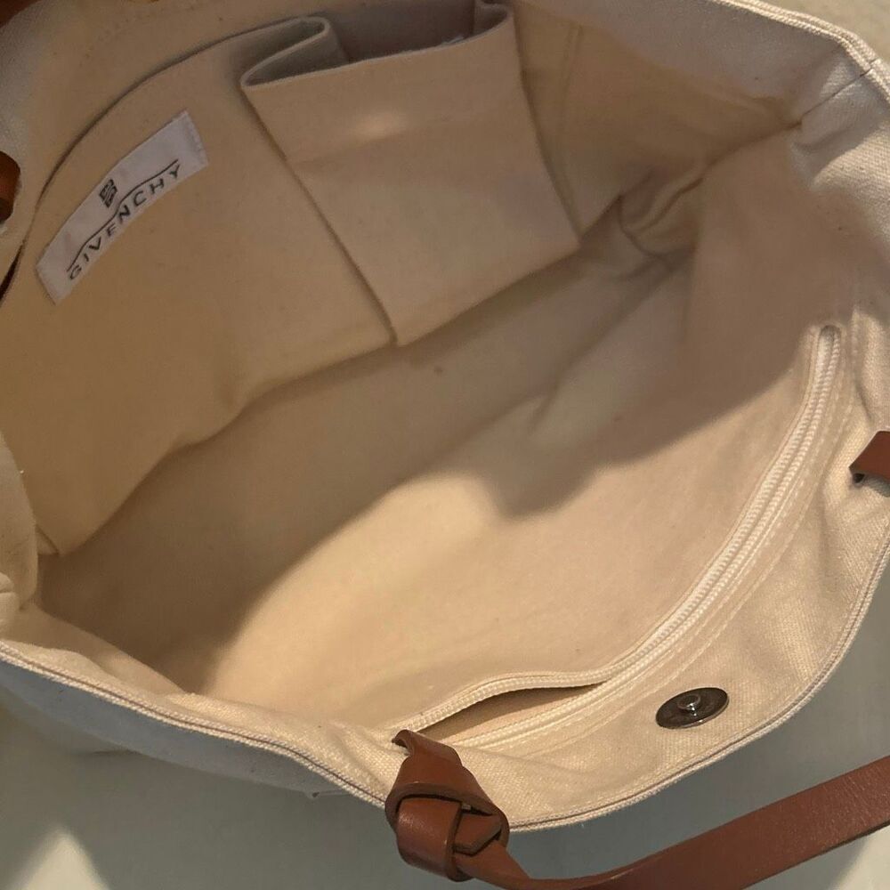 Givenchy Canvas Tote Bag Silver Gold Blue Sequin Dimond Panel Coastal Resortwear - Picture 6 of 16